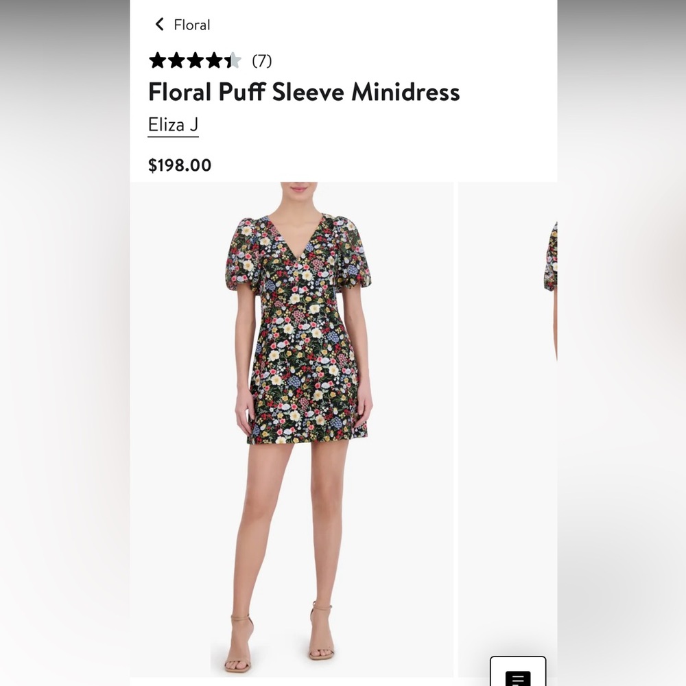 Eliza J Floral Puff Sleeve Dress